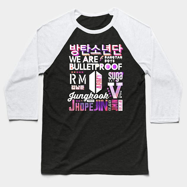 BTS Army The Eternal Collage Baseball T-Shirt by hallyupunch